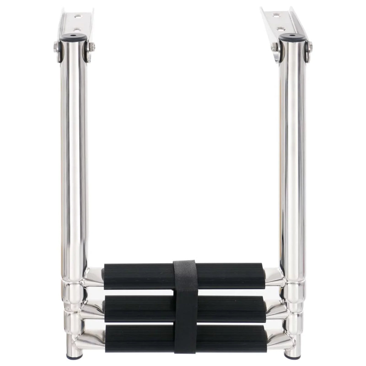 Dcenta 3  Folding Boarding Ladder Stainless Steel Non-Slip Telescopic Ladder for Swimming Pool, Boat and Mounting Platform