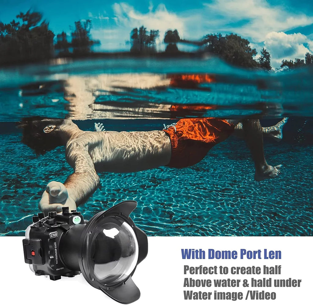 Seafrogs [40M/130FT] Underwater Housing Waterproof Case w/ 6 Inch Dome Port Kit for Sony A7R IV A7R4 ILCE-7R IV Compatible with Sony FE 16-35mm F/4 28-70mm F3.5-5.6, 12-24mm F4 G Lens-Black