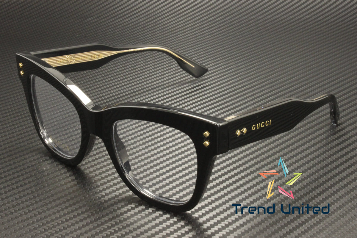 GUCCI GG1082O 001 Cat Eye Acetate Black Demo Lens 50 mm Women's Eyeglasses