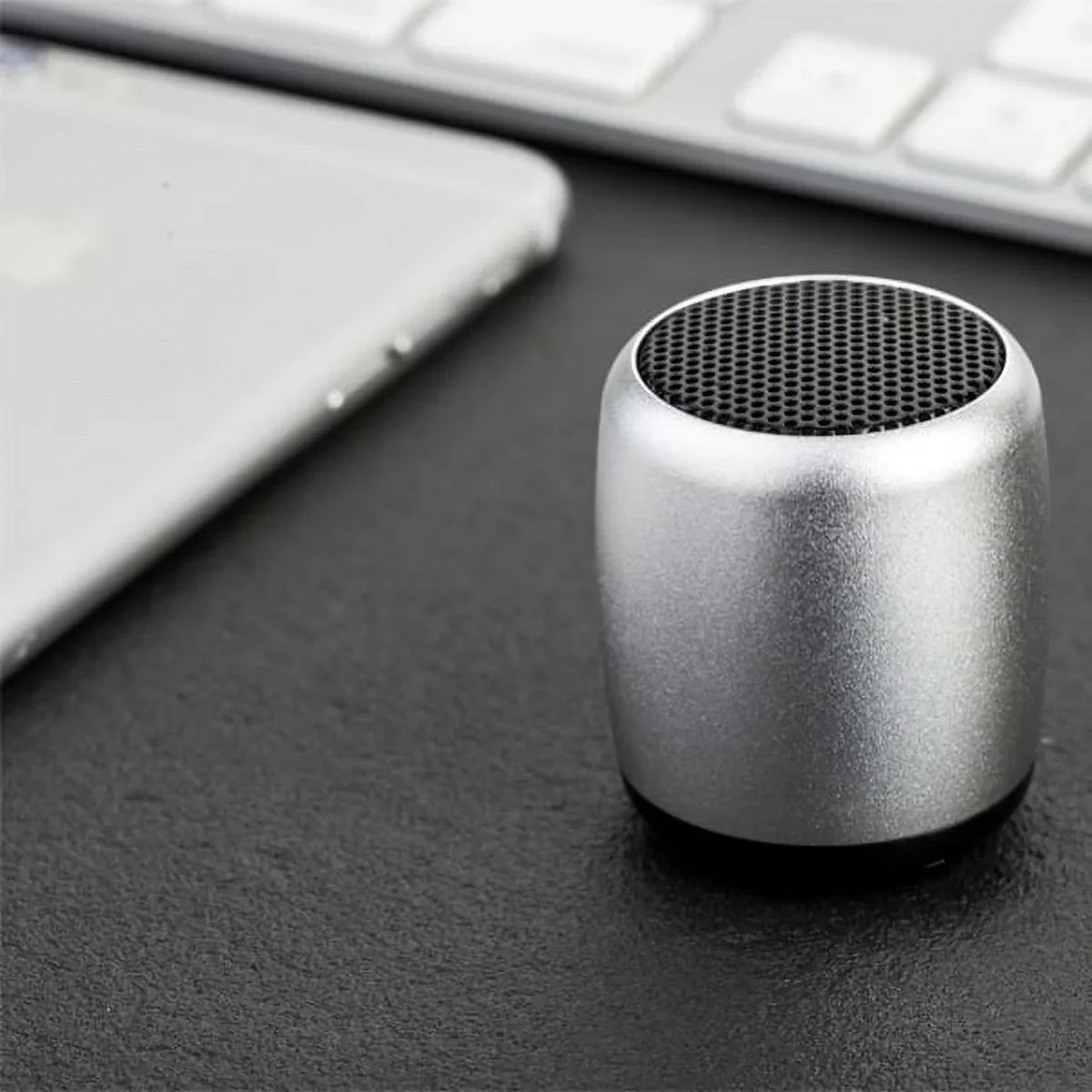 Mini Wireless Speaker for Moto G Power (2022) Phone - Remote Shutter with Microphone Audio Multimedia Rechargeable Silver G5A Compatible With Motorola Moto G Power (2022)
