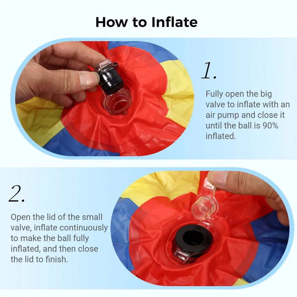 Giant Inflatable Beach Ball, Novelty Pool Toy for Kids Toddlers Adults, Jumbo Size 59 Inches, Huge Swimming Pool Ball for Games, Foldable Beach Ball in Mixed Blue Red Yellow