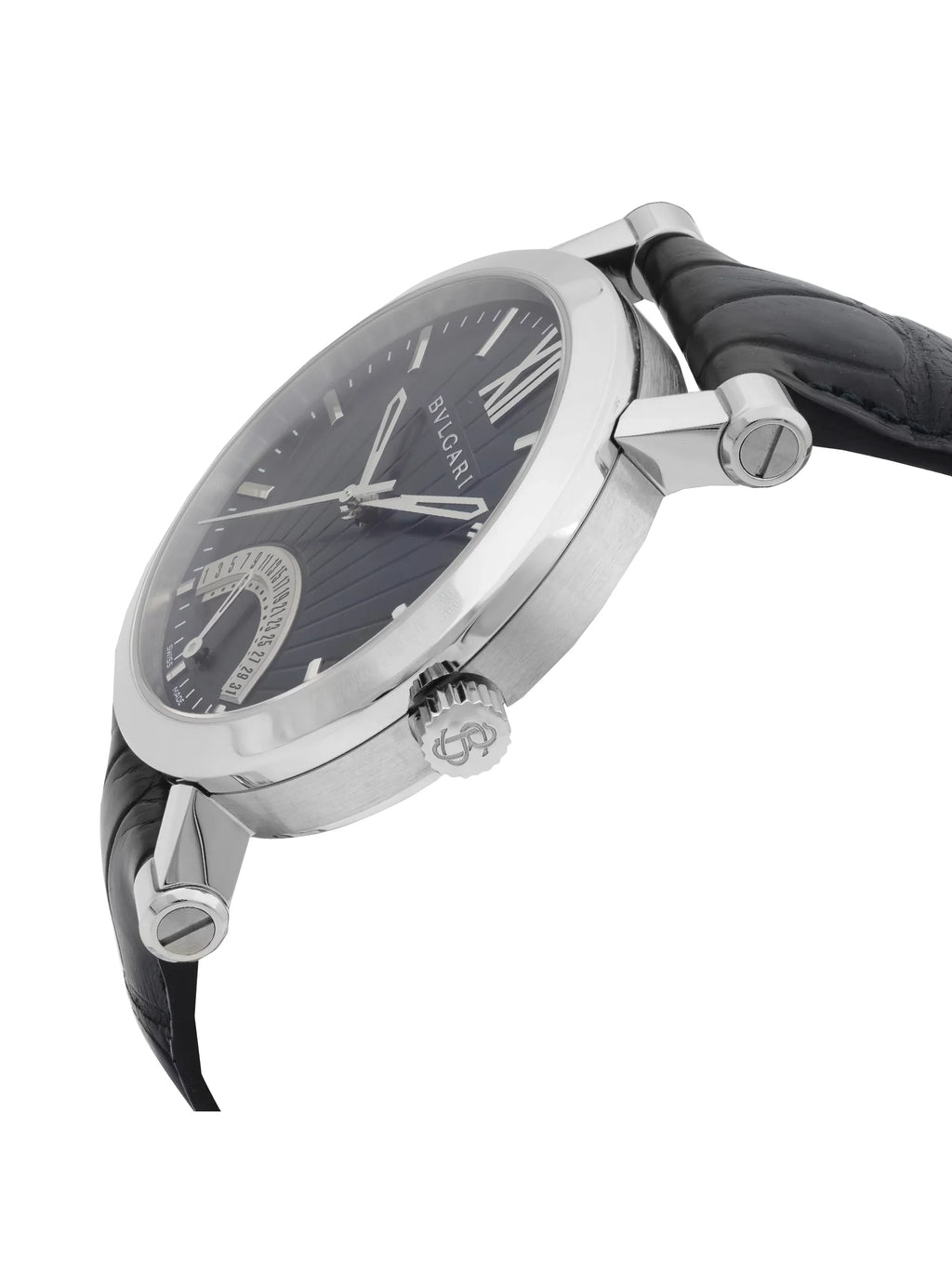 Bvlgari Sotirio Retrograde Steel Black Dial Automatic Mens Watch SB42SDR
