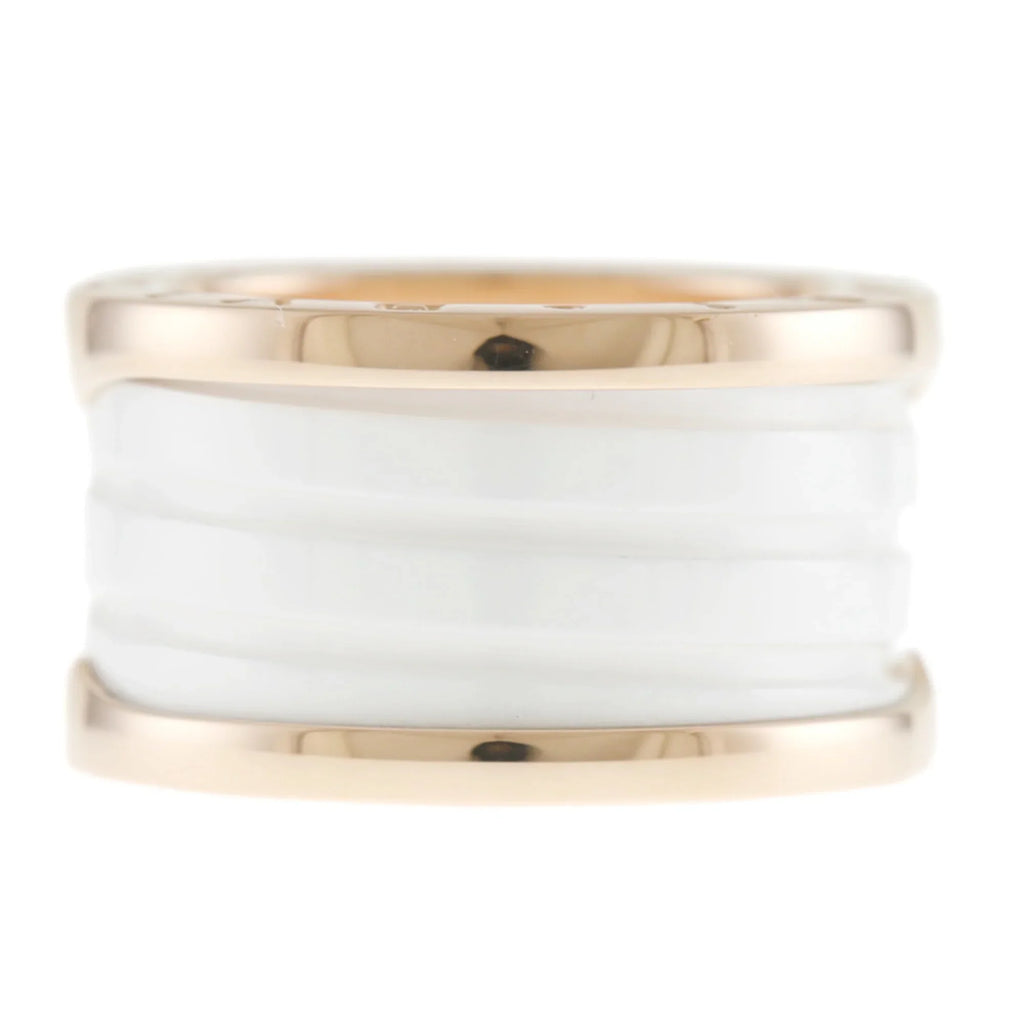 Pre-Owned Bvlgari B Zero One B-zero.1 4 Band White Ceramic Ring No. 10 18K Women's BVLGARI (Good)