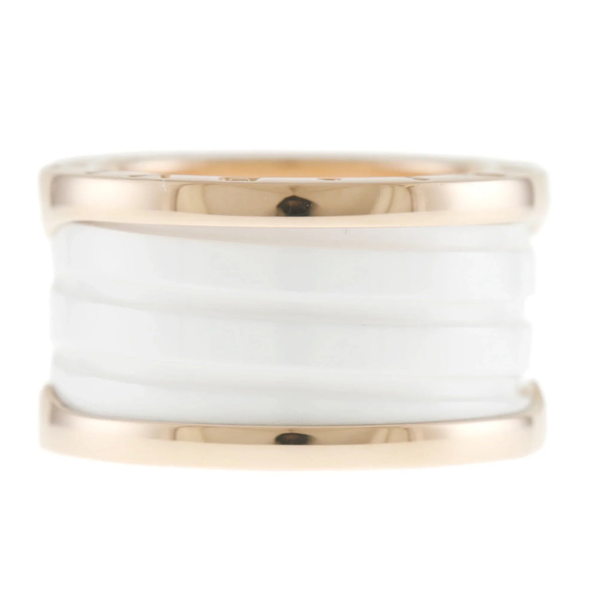 Pre-Owned Bvlgari B Zero One B-zero.1 4 Band White Ceramic Ring No. 10 18K Women's BVLGARI (Good)