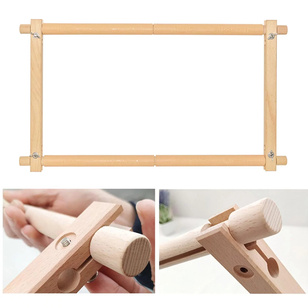Tapestry Scroll Universal Embroidery Needlework Frame Holder Cross Stitch DIY Sewing Hoop for Silk-painting