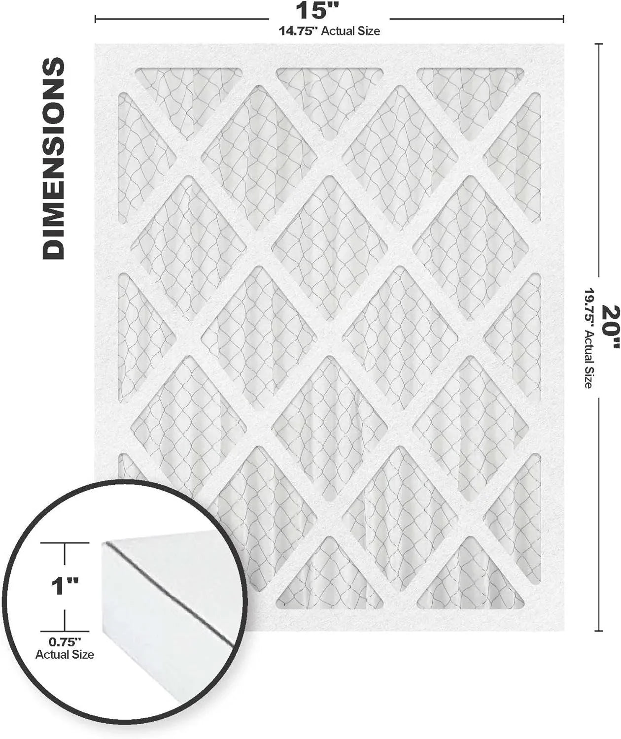15X20x1 Air Filters Replacement(14.75 X 19.75) MERV 11 Air Filter/Furnace Filters (6 Pack)