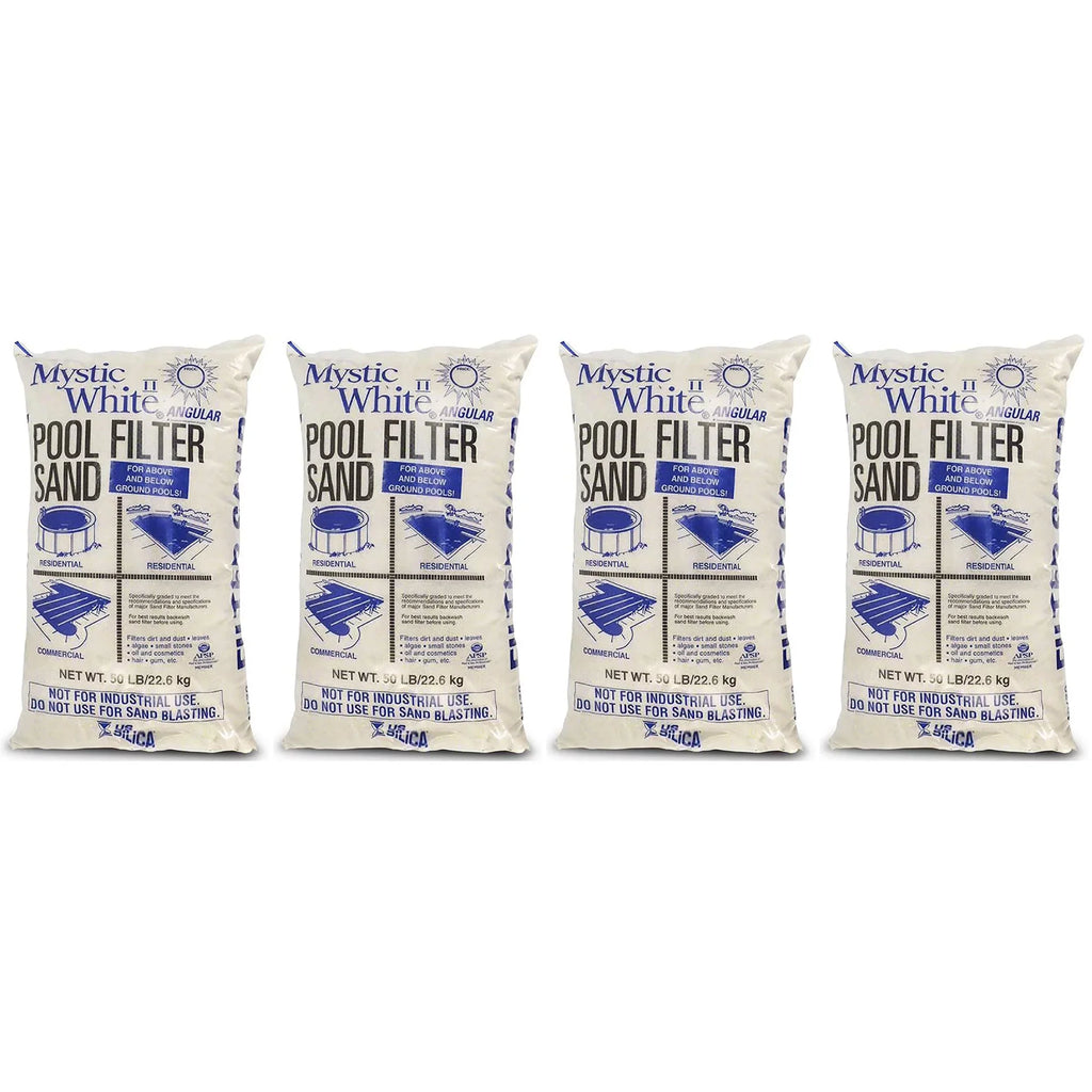 U.S. Silica 50lbs Mystic White II Swimming Pool Filter Sand, White (4 Pack)