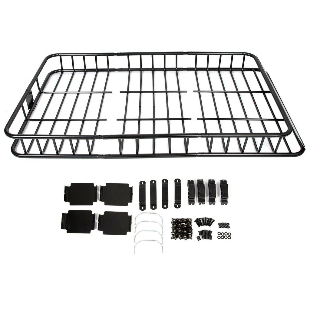 Teledu 64'' Universal Roof Rack w/Extension Cargo SUV Top Luggage Carrier Basket Holder