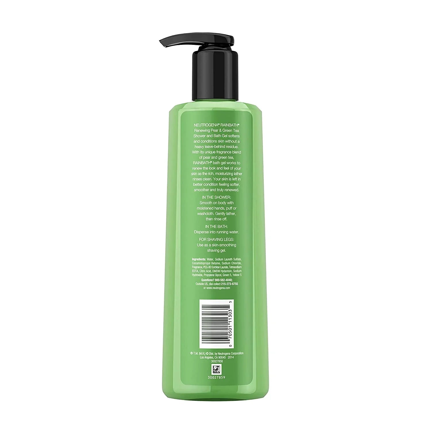 5 Pack Neutrogena Rainbath Pear and Green Tea Shower and Bath Gel 16 Ounce