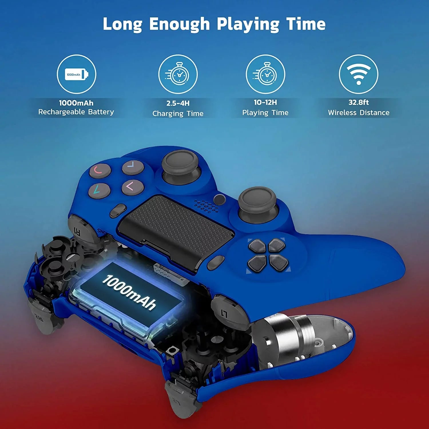 PRO Wireless GamePad Compatible with Samsung Galaxy S20 Controller Plus 1,000 Battery/Built-In Speaker/Gyro/Remote BlueTooth Slim (Blue)