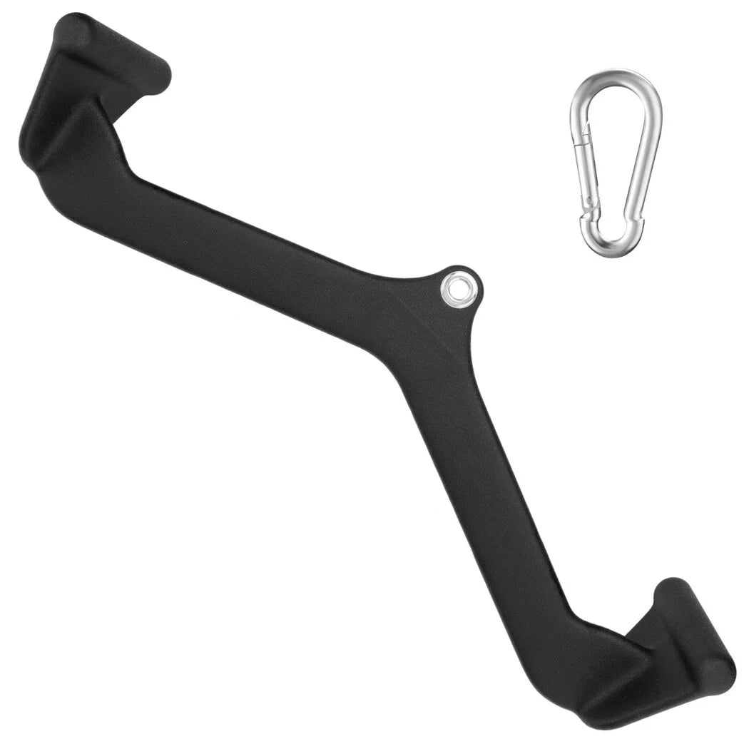 Gym Fitness Rowing V-bar, Pull-down Rowing Handle for Back Muscles, Pulley Cable Machine Attachment with Carabiner for Lats and Trapezius Training, Bodybuilding, Gyms, Sports