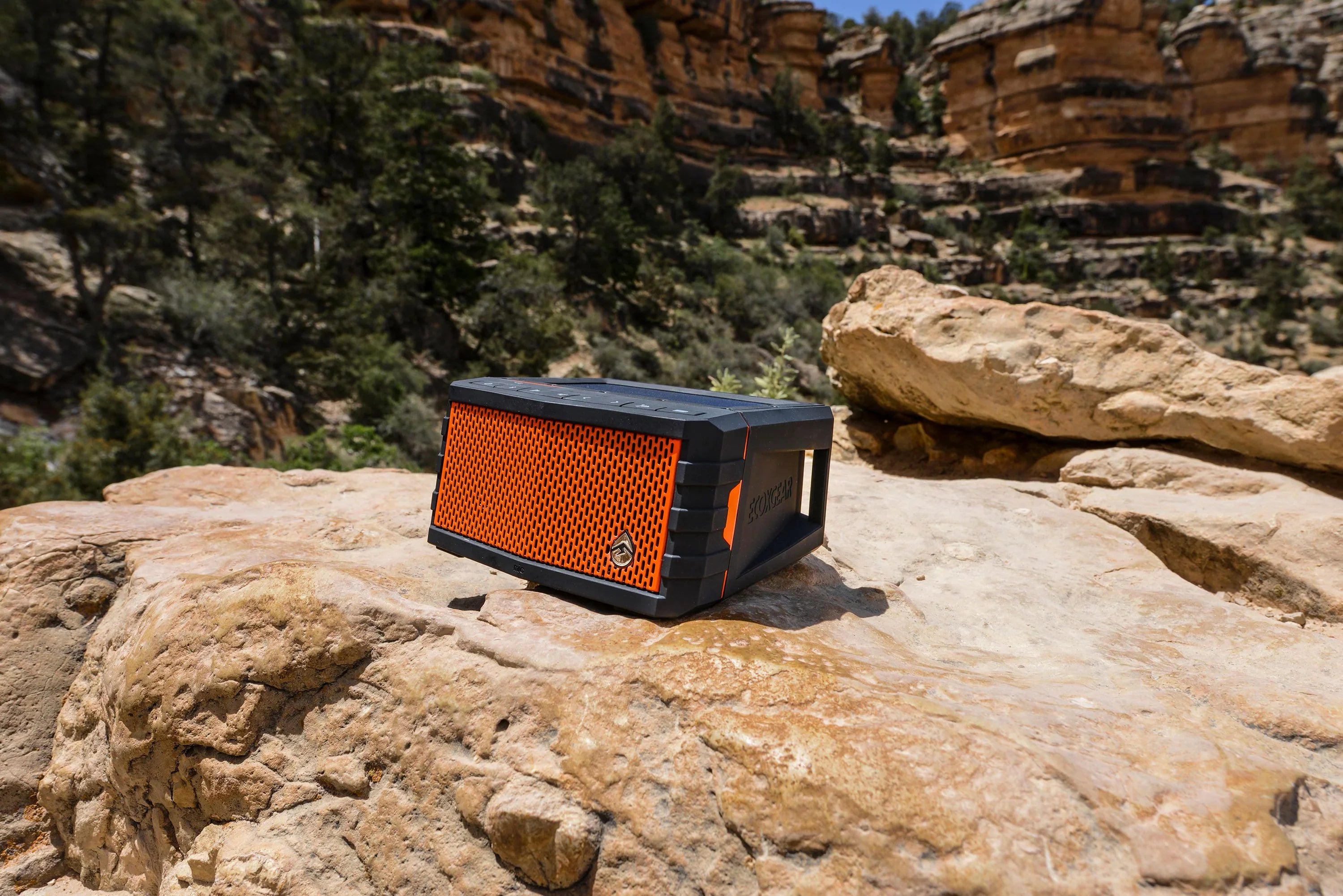 EcoXGear Sol Jam Black Solar Panel 5" x 6" x 3.1" Waterproof, Bluetooth Speaker