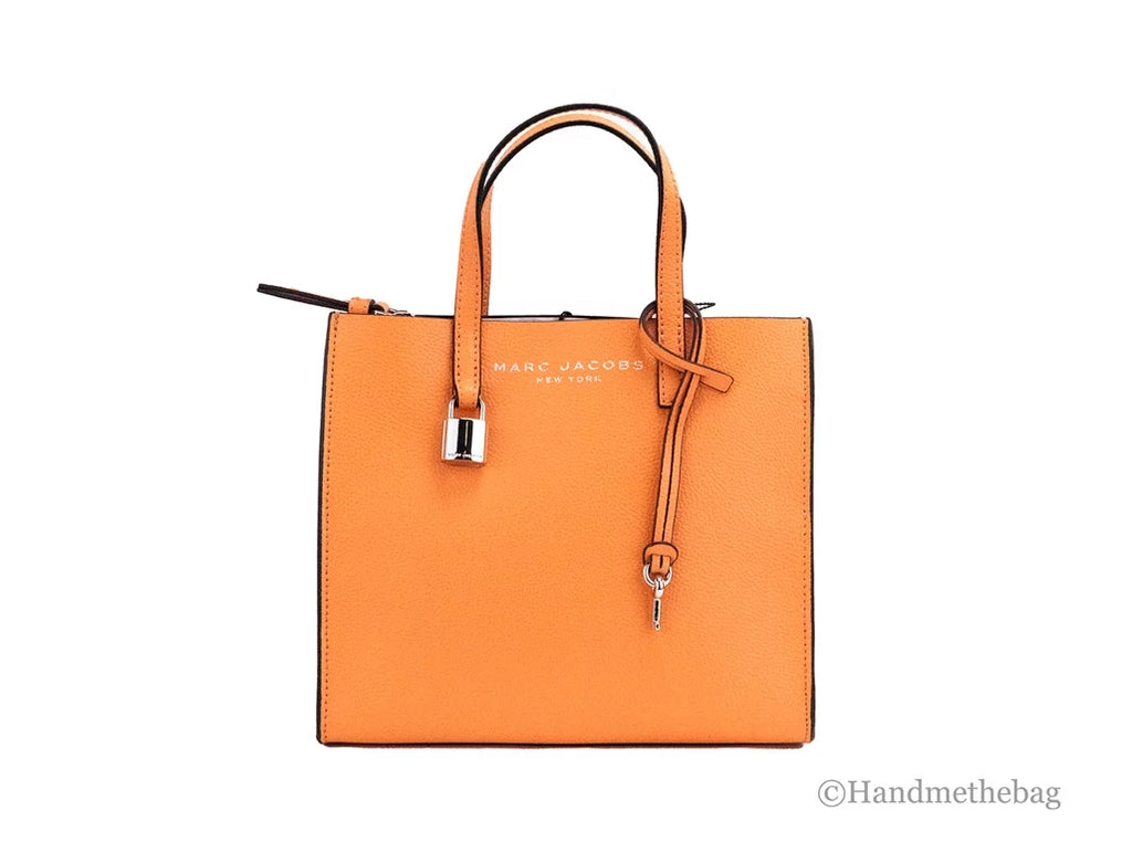 Marc Jacobs Mini Grind Melon Pebbled Leather Crossbody Tote Handbag Purse