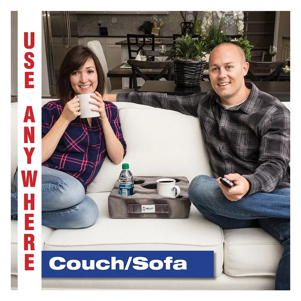 Cup Cozy Deluxe Pillow (Teal) As Seen on TV -The world's BEST cup holder! Keep your drinks close and prevent spills. Use it anywhere-Couch, floor, bed, man cave, car, RV, park, beach and more!