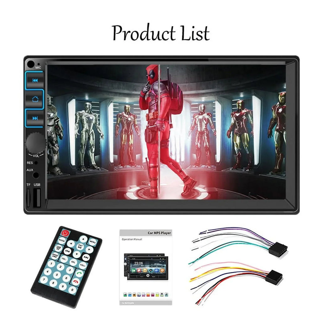 Car Radio 7'' 2 Din Stereo Receiver Bluetooth, Microphone, Mirror Link, Display, GPS, Touch Screen Support Apple Carplay , Android Auto