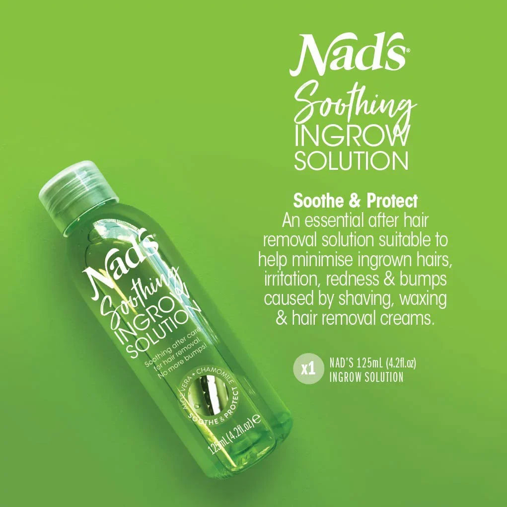 Nad's Ingrown Hair Treatment Solution Serum - Razor Burn & Razor Bumps Treatment For Women & Men Waxing,  Use After Shave, Cream 4.2 oz (125 ml)