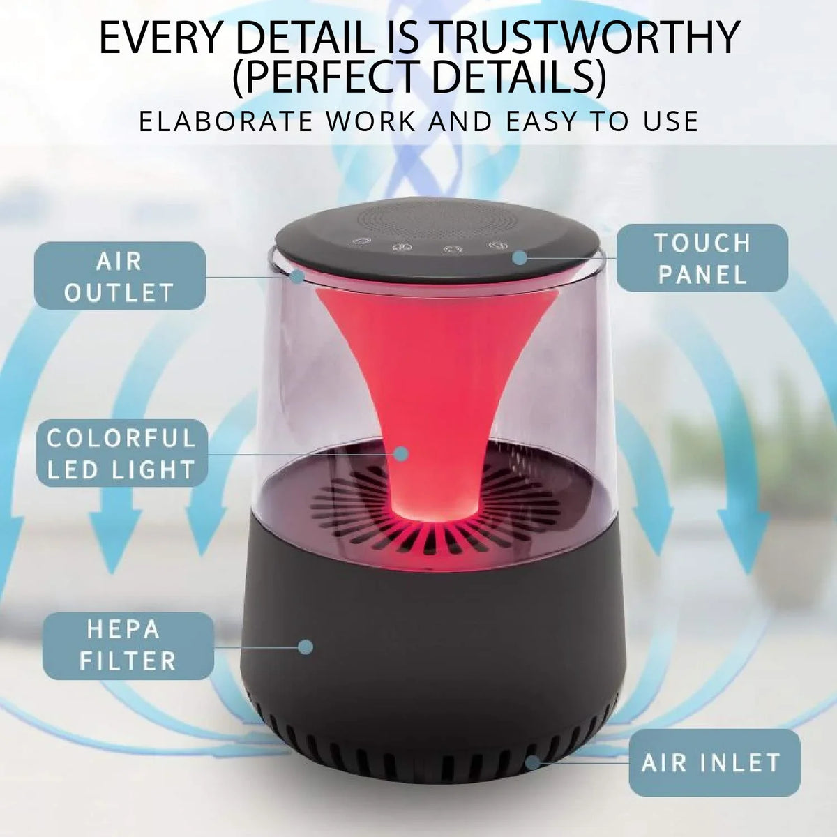 WBM Smart AR-04 Smart HEPA Filter Air Purifier with Quiet Operation, 3 Fan Settings