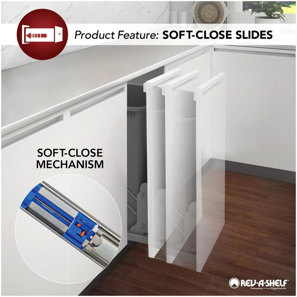 Rev-A-Shelf 448Kb-Bcsc-11C Wood Classics 11-3/4" Wood Base Cabinet Knife Block Pull Out