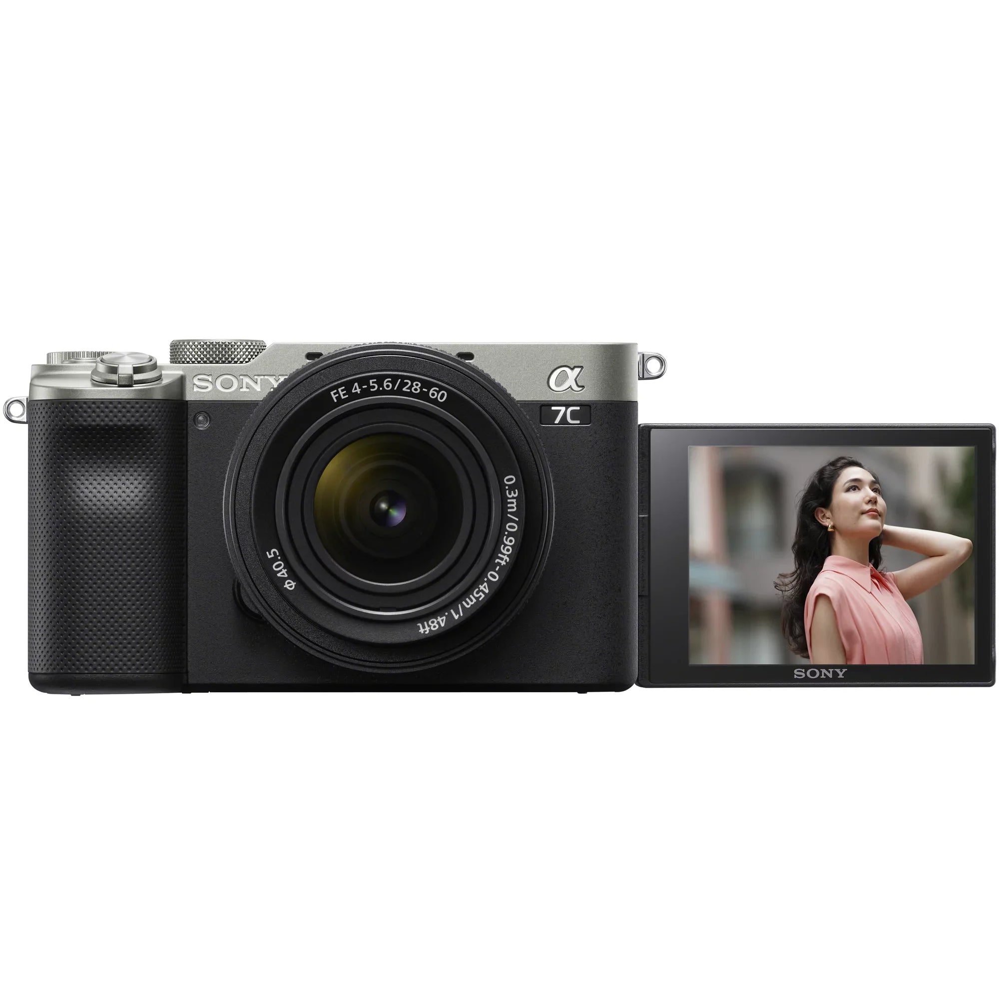 Sony a7C Mirrorless Full Frame Camera Alpha 7C Body with 28-60mm F4-5.6 Lens Kit Silver ILCE7CL/S Bundle with Deco Gear Case + Extra Battery + Flash + Filters + Macro & Telephoto Lenses + Accessories