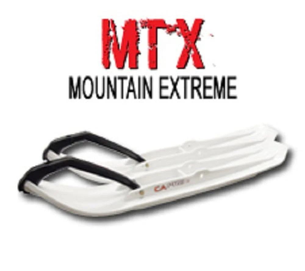 Pair of Red C&A Pro MTX 8" Snowmobile Mountain/Trail Skis W/Black C&A Loops