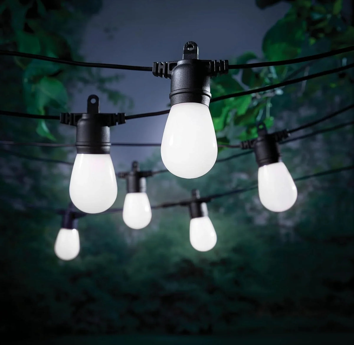Indoor/Outdoor 24-Light 48 ft. Smart Plug-in Cafe String RGBW Color Changing LED String Light IP65 Waterproof, Dimmable for Balcony, Backyard