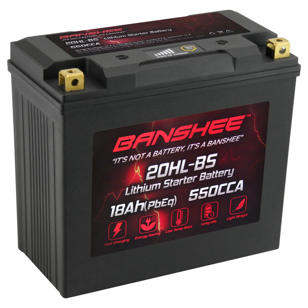 Banshee 20L-BS LiFePO4 Motorsports Battery Compatible with Yamaha XV1700A Road Star 2004 to 2007