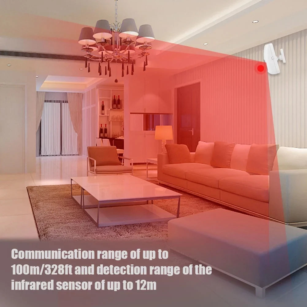 Emoshayoga 433MHz Wireless Passive Infrared Sensor, Wireless Smart Motion Senso PIR Motion Detector for Home Business
