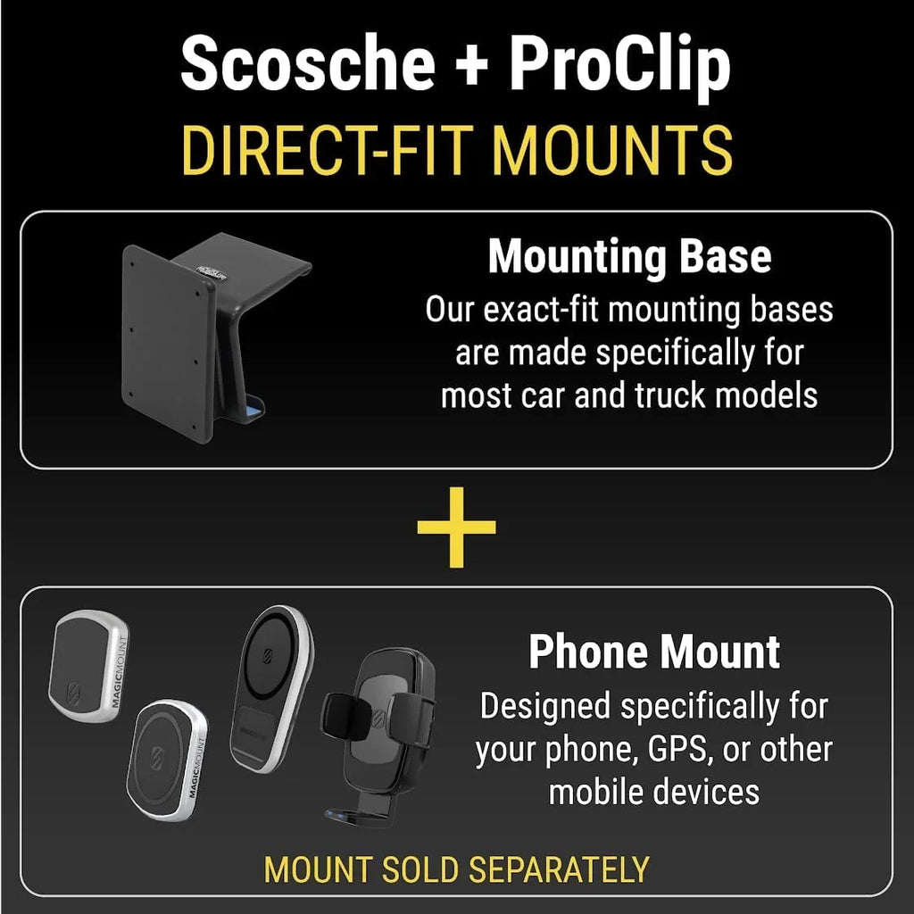 Scosche PC835471 ProClip Left-Hand Console Mount Compatible w/ 2019-2023 Chevy Silverado 1500, 2019-2021 GMC Sierra 1500, 2020-2023 Silverado 2500/3500 & Sierra 2500/3500 Trucks (Mounting Base Only)
