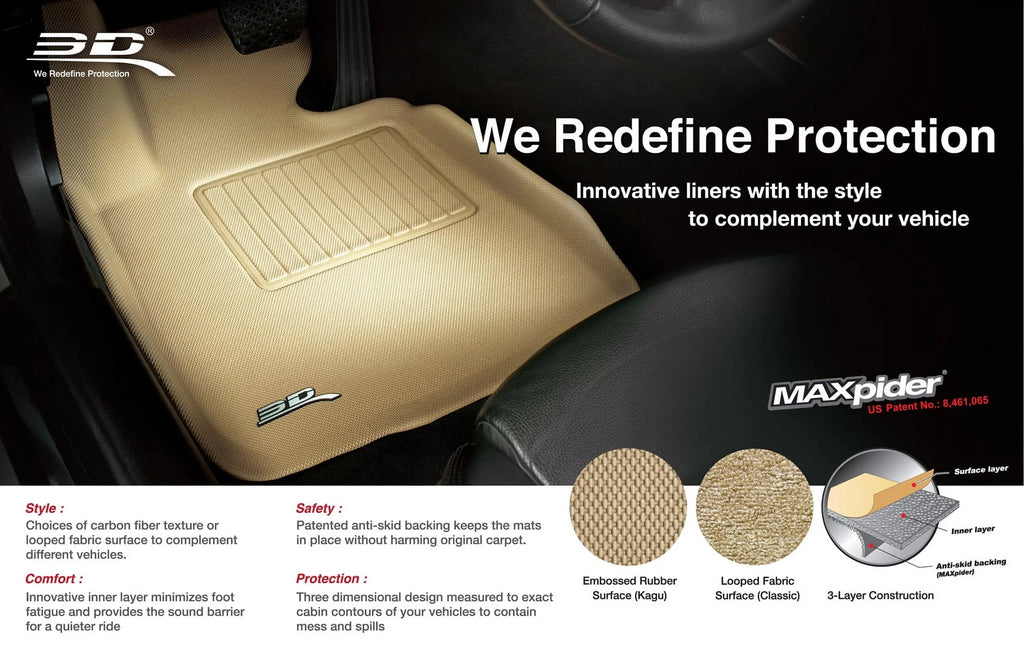 3D MAXpider KAGU Cargo Liner (BLACK) compatible with SUBARU OUTBACK 2010-2014 - Cargo Liner