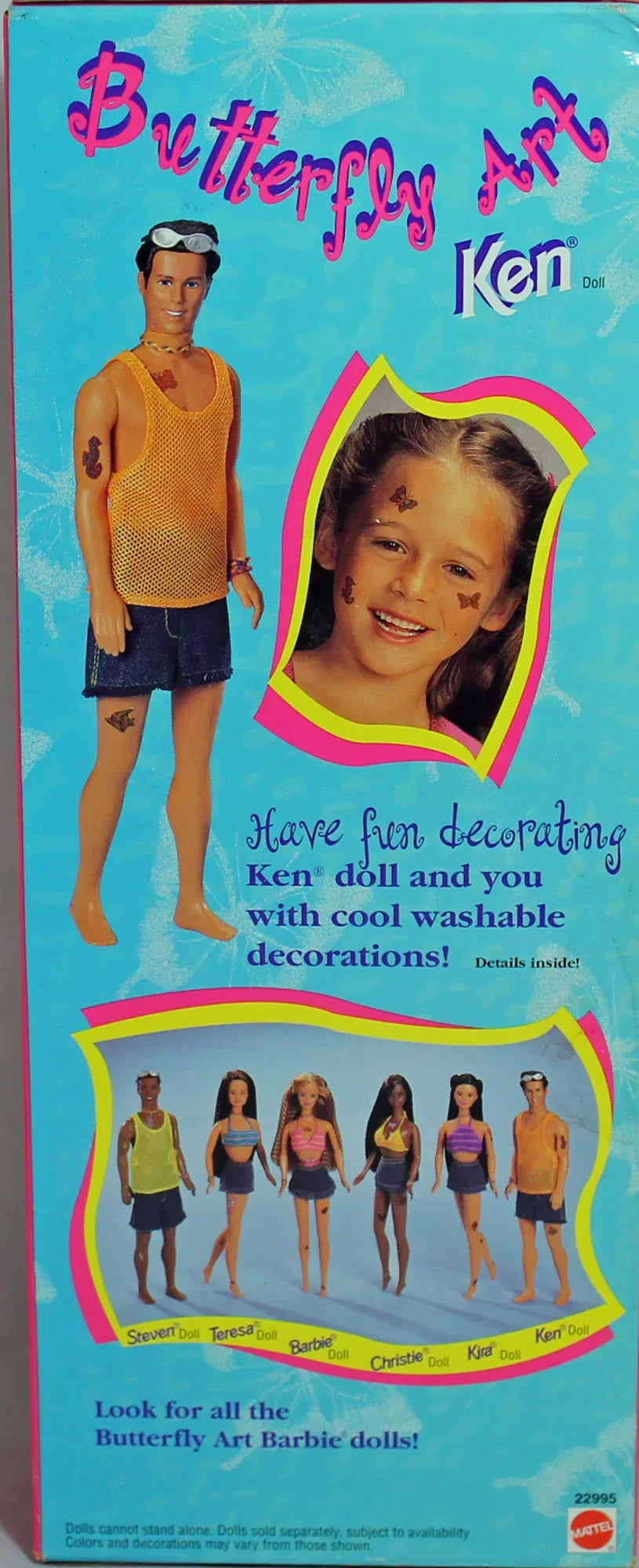 1998 Butterfly Art Ken Barbie, NRFB, (22995) Non-Mint Box