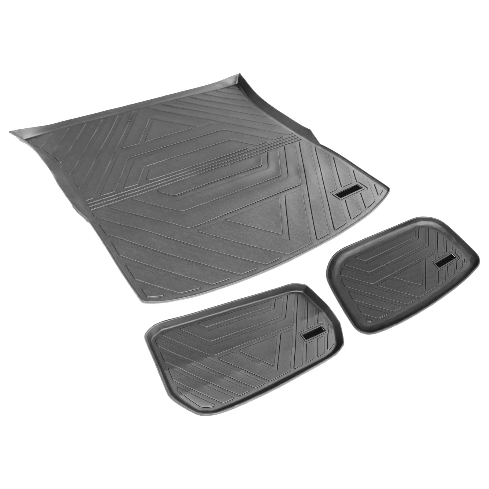 Ikon Motorsports Trunk Mats Cargo Liner Compatible with 2020-2023 Tesla Model Y Black TPE All Weather Waterproof Anti-Slip Frunk Trunk Under Cargo Storage Liner Mat Interior Accessories 3PCS