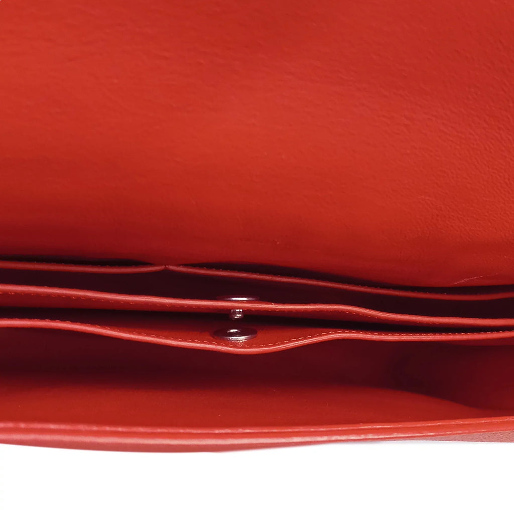Pre-Owned Authenticated Celine Trotteur Messenger Bag Calf Leather Orange Crossbody Bag Unisex (Good)