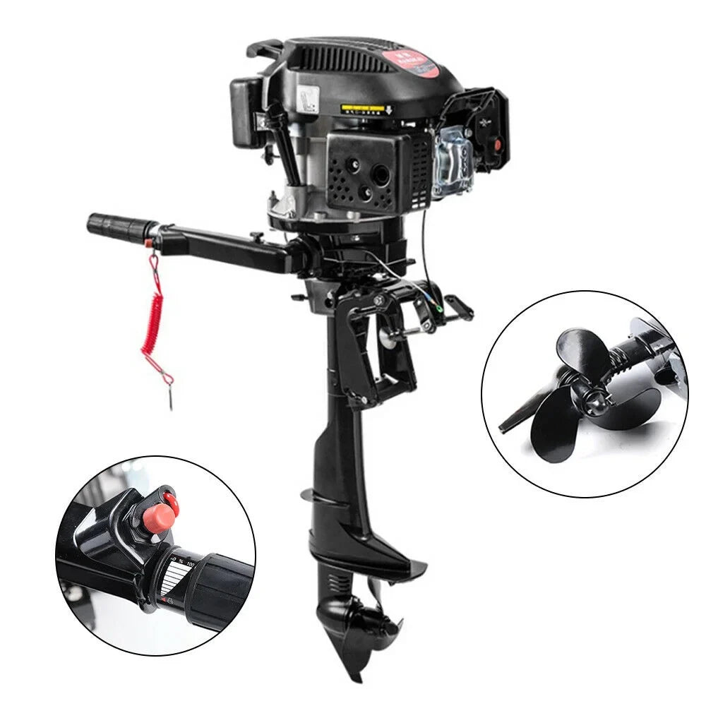 Miumaeov 6HP 4 Stroke Outboard Motor Boat Engine Air Cooling System Fishing Boat Motor