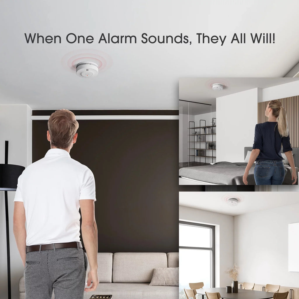 X-Sense Photoelectric Smoke Detector, Wireless Interconnected with over 820 ft Transmission Range, SD19-W