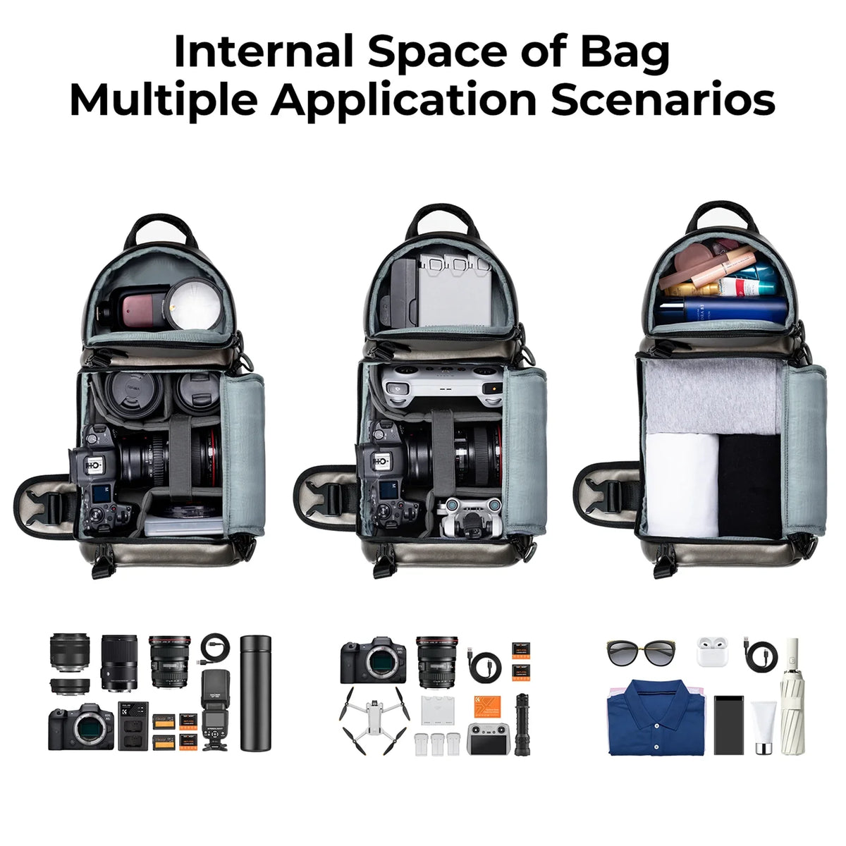 K&F CONCEPT Single Shoulder Bag,Dslr/slr/mirrorless Camera Case Waterproof K F Camera Dslr/slr/mirrorless With Removable Camera Case And Waterproof Dividers Waterproof With F Camera Features