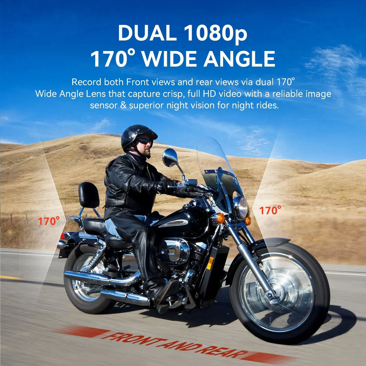 Rexing MTC1 Dual Channel 1080P Motorcycle Dash Cam with Wi-Fi & GPS