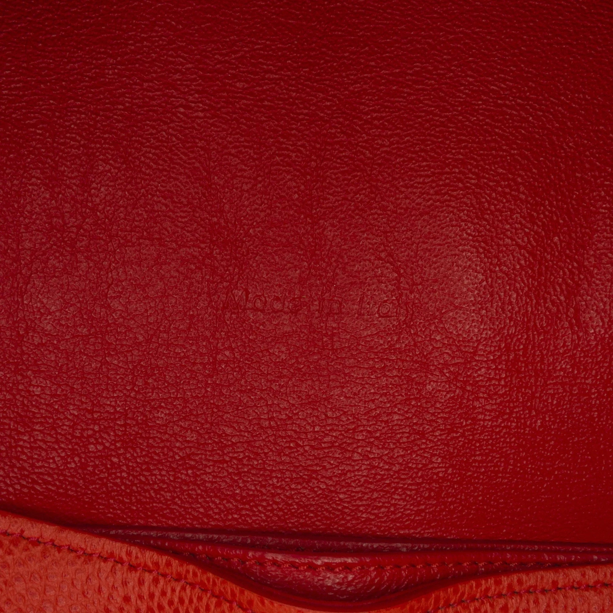 Pre-Owned Authenticated Celine Trotteur Messenger Bag Calf Leather Orange Crossbody Bag Unisex (Good)