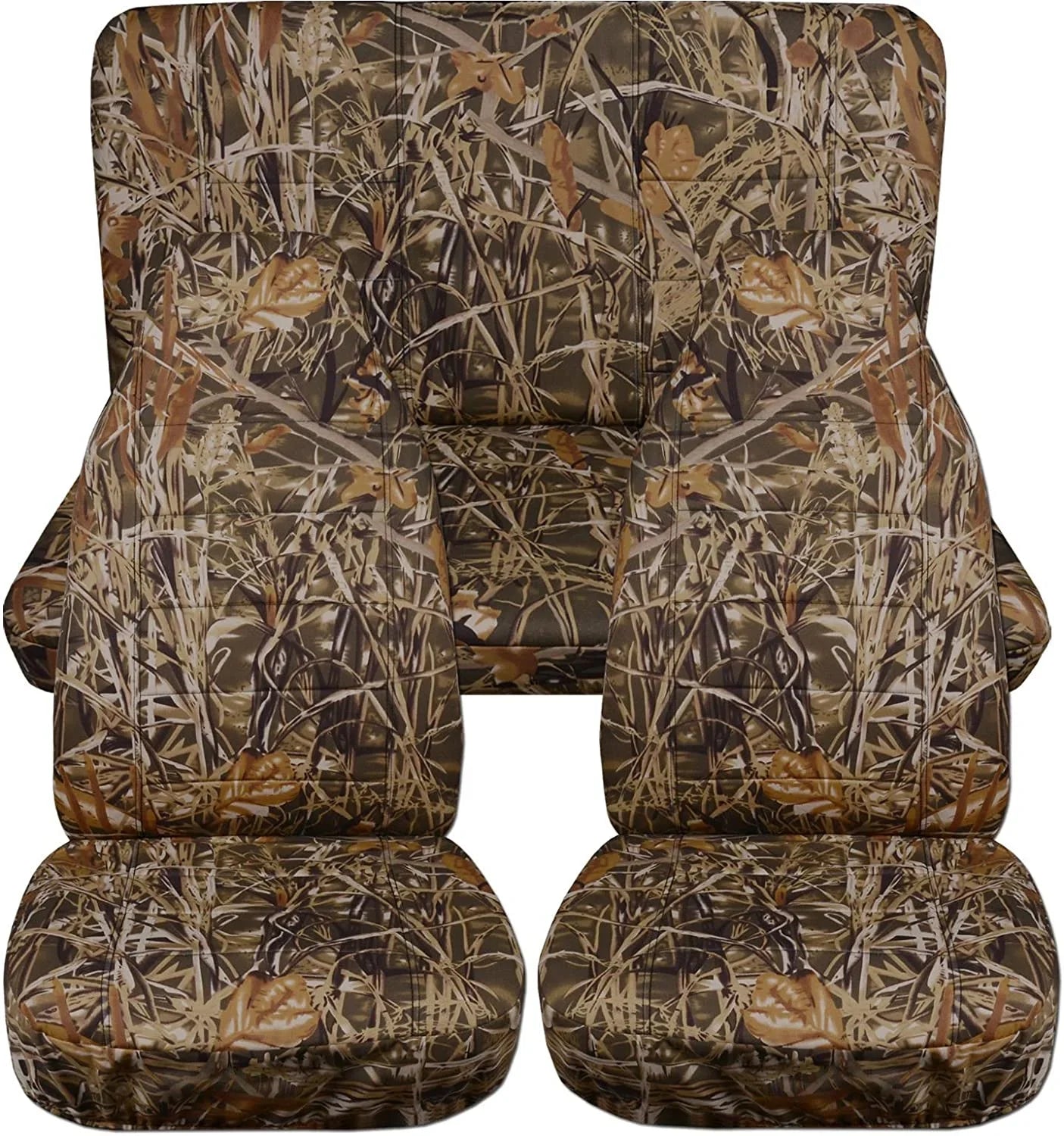 T407-Designcovers Compatible with 2003-2006 Jeep wrangler LJ Camo 2door Seat Covers:Wetland Camouflage - Full Set Front&Rear Front&Rear