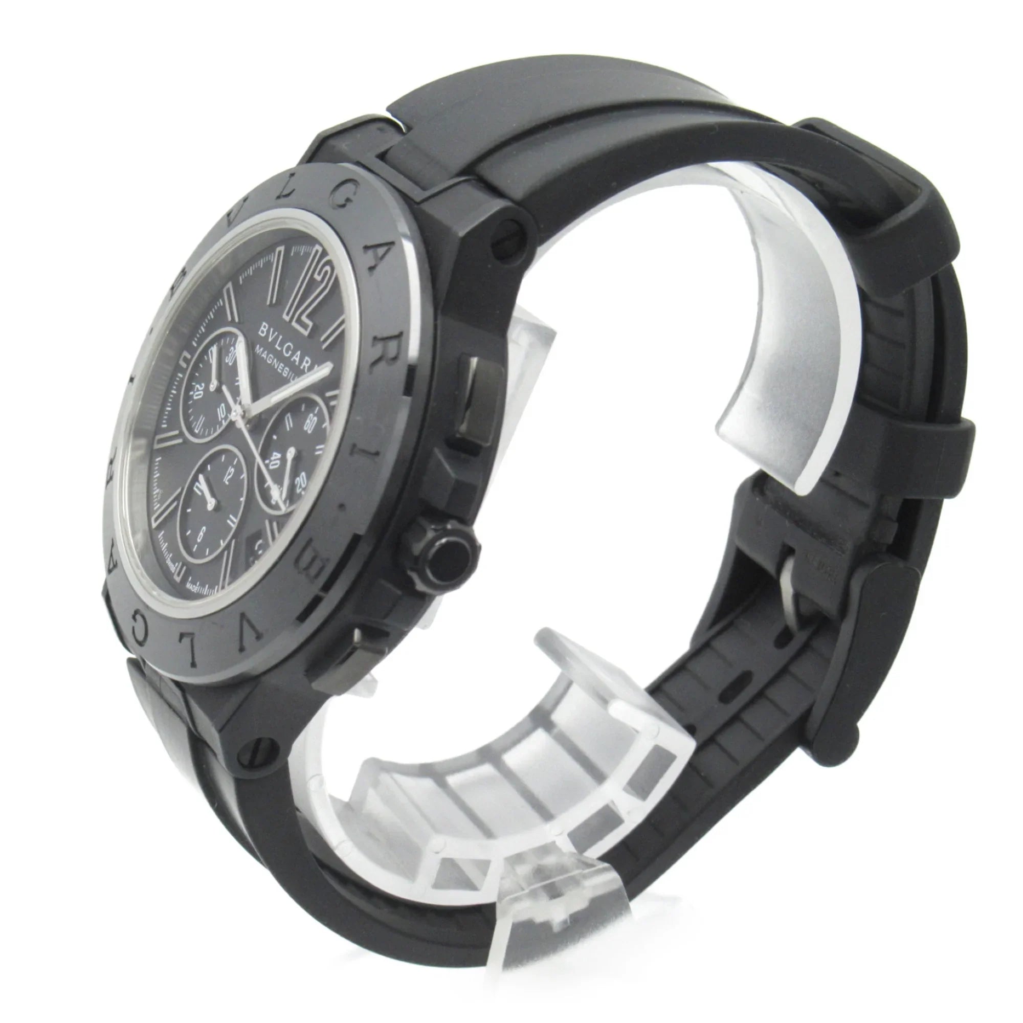 Pre-Owned BVLGARI Diagono Magnesium Chrono Wrist Watch watch Wrist Watch DG42SMCCH Mechanical Automatic Black  Rubber belt mag DG42SMCCH (Good)