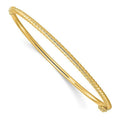Finest Gold Leslies 14K Polished Textured Hinged Bangle