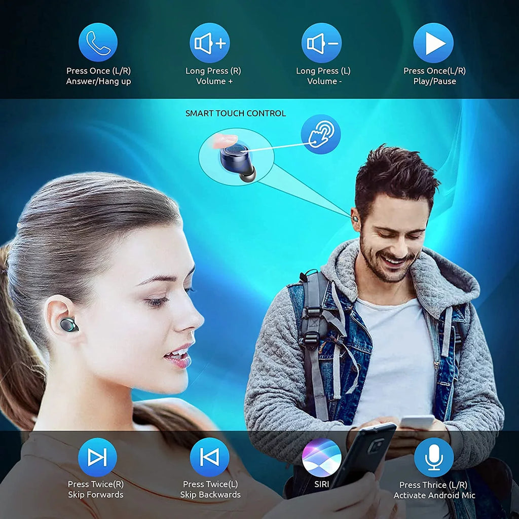 Wireless V5.1 PRO Earbuds Compatible with Samsung Galaxy Note 10/Plus/Lite/+/5G/Note10 IPX3 BlueTooth Touch Waterproof / Sweatproof / Noise Reduction with Mic (Black)
