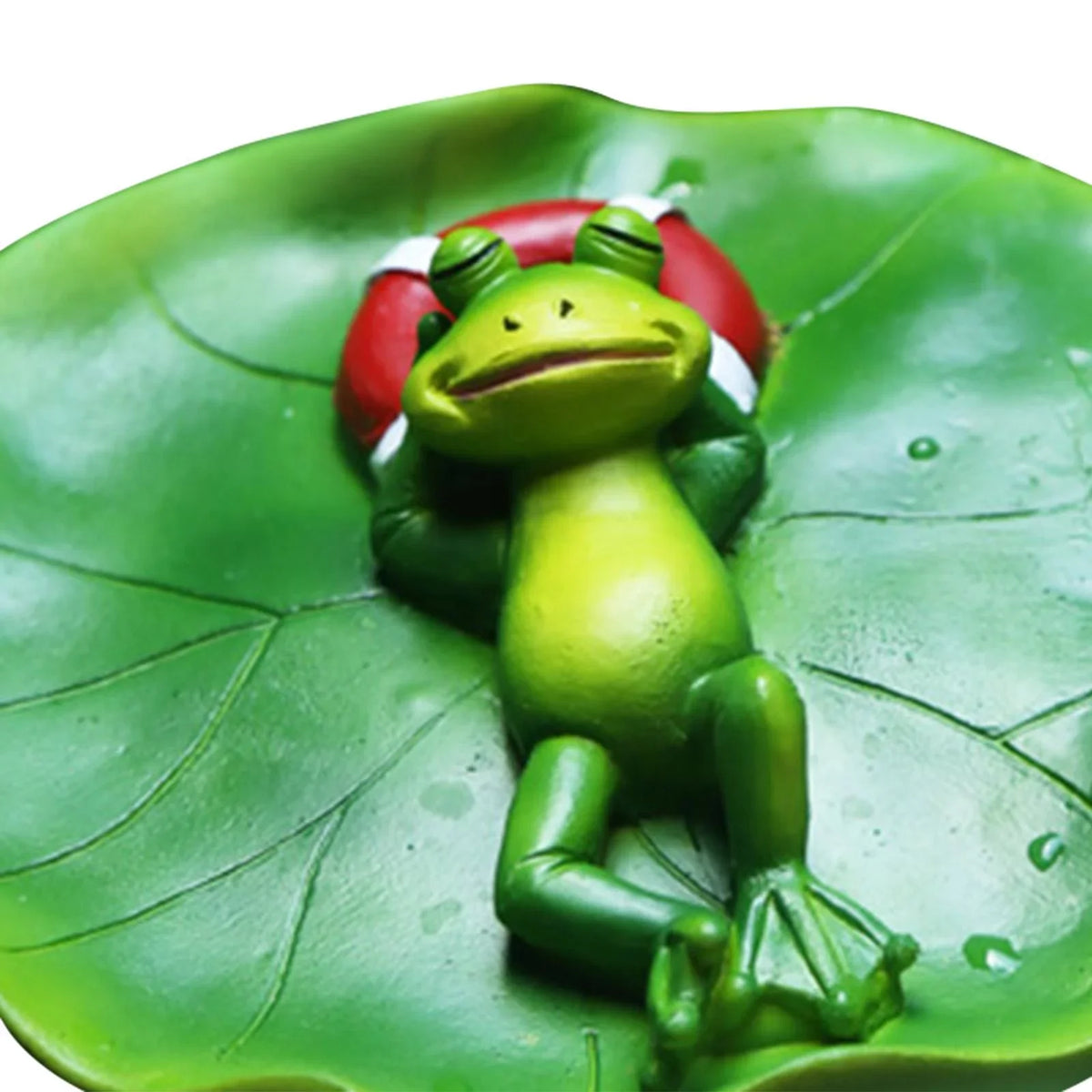 Simulation Water Floating Frog Ornament Animals Figurine Garden Statue Crafts Decor DIY Pool Accessories for Tabletop Shelf Office