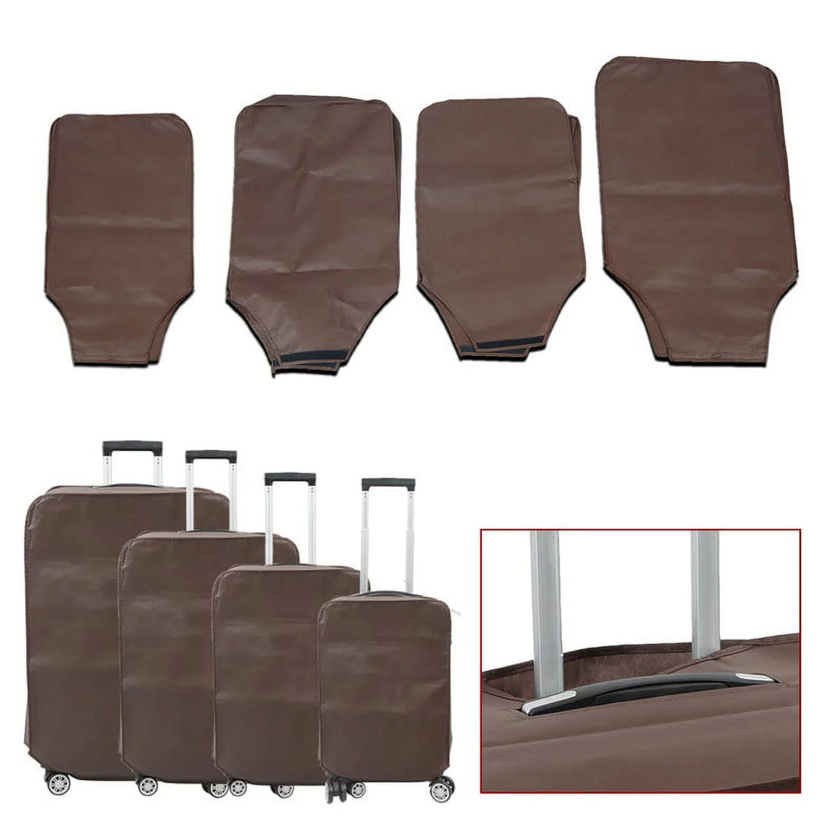 4 Piece Hardshell Luggage Sets,Travel Suitcase,Carry On Luggage with Spinner Wheels Free Cover&Hanger Inside rose gold
