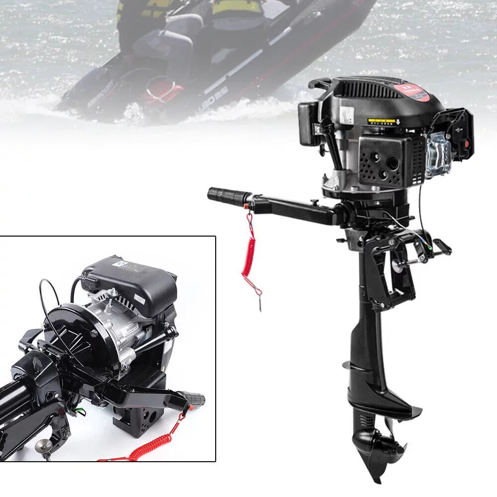 Miumaeov 6HP 4 Stroke Outboard Motor Boat Engine Air Cooling System Fishing Boat Motor