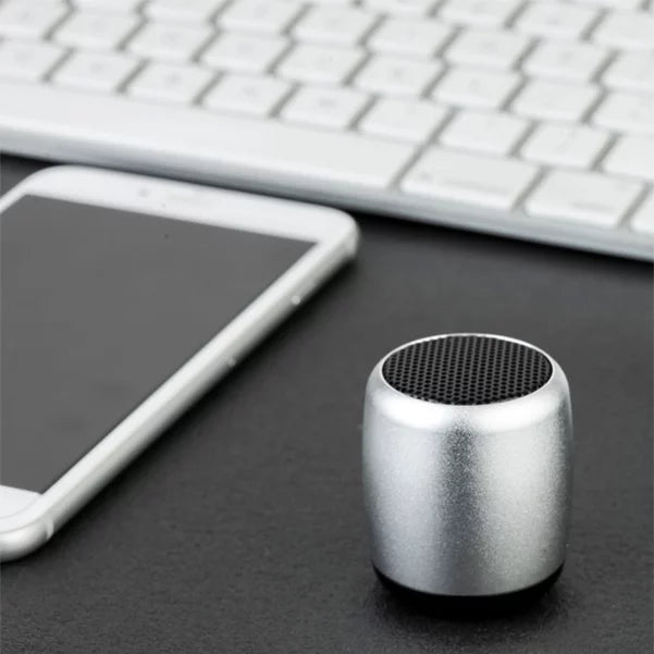 Mini Wireless Speaker for Moto G Power (2022) Phone - Remote Shutter with Microphone Audio Multimedia Rechargeable Silver G5A Compatible With Motorola Moto G Power (2022)