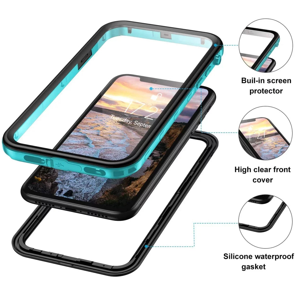 For Apple iPhone XR Waterproof Case Cover Built-in Screen Protector Fully Sealed Life Shockproof Snowproof Underwater