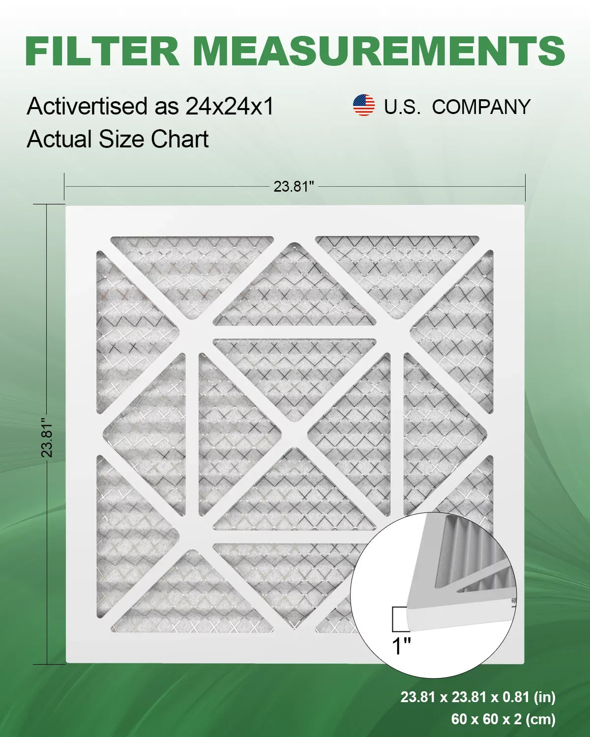 TRIGHTFILTERS 24x24x1 Air Filter MERV 8 Pleated HVAC AC Furnace Home Filters 6 Pack