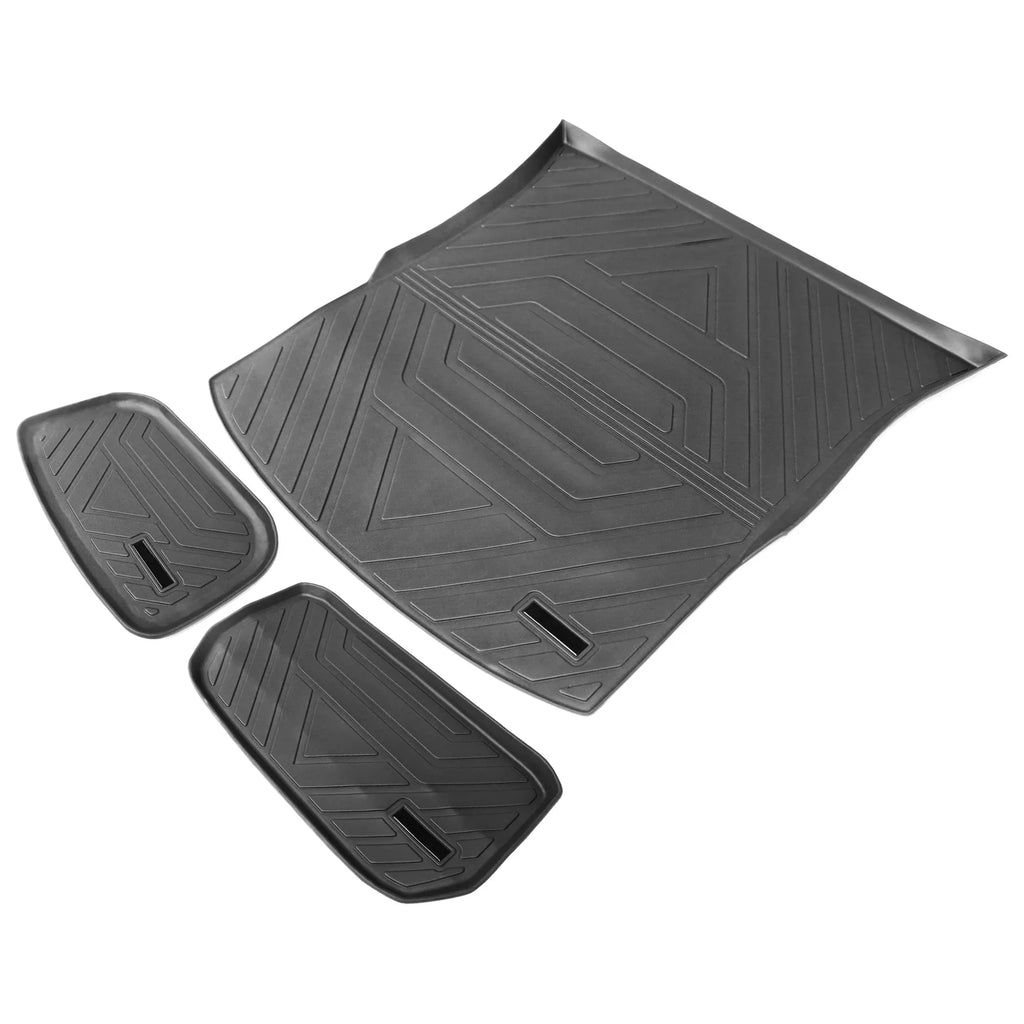Ikon Motorsports Trunk Mats Cargo Liner Compatible with 2020-2023 Tesla Model Y Black TPE All Weather Waterproof Anti-Slip Frunk Trunk Under Cargo Storage Liner Mat Interior Accessories 3PCS