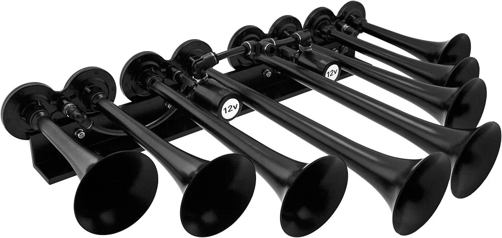 Vixen Horns OCTOPOD Train Horn Kit for Trucks/Car/Semi. Complete Onboard System- 200psi Air Compressor, 3 Gallon Aluminum Tank, 8 Trumpets.Super Loud dB.Fits Vehicles like Pickup/Jeep VXO4830AB/8124XB