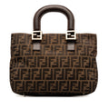 Pre-Owned Authenticated Fendi Zucca Twins Tote Canvas Fabric Brown Tote Bag Unisex (Good)